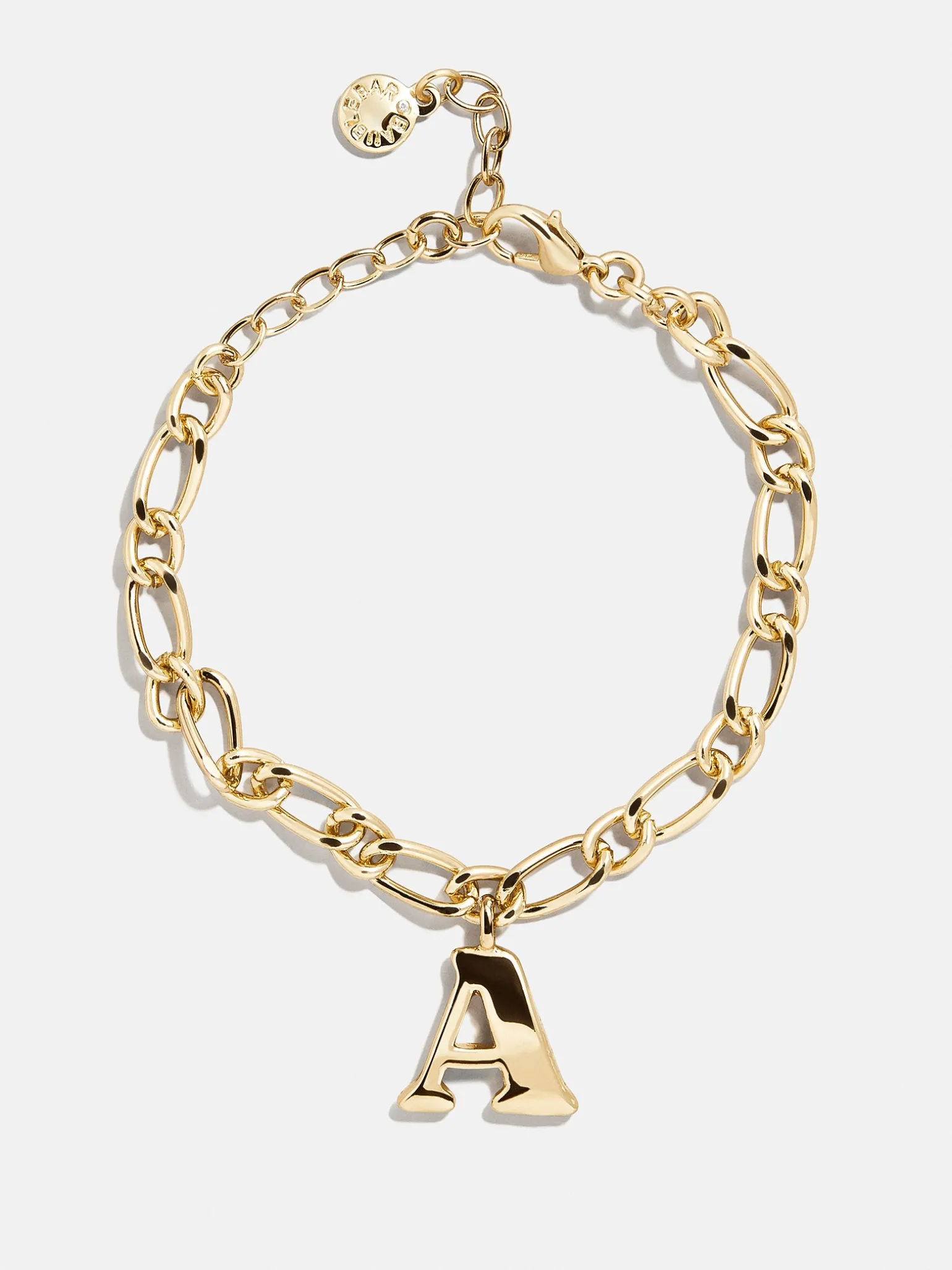 Chunky Charm Initial Bracelet - Gold