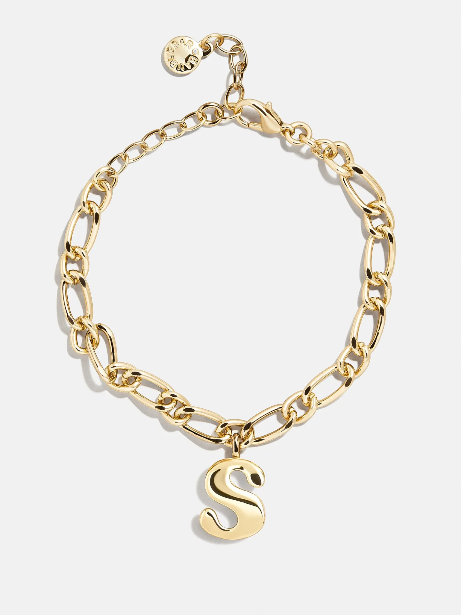 Chunky Charm Initial Bracelet - Gold