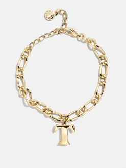 Chunky Charm Initial Bracelet - Gold