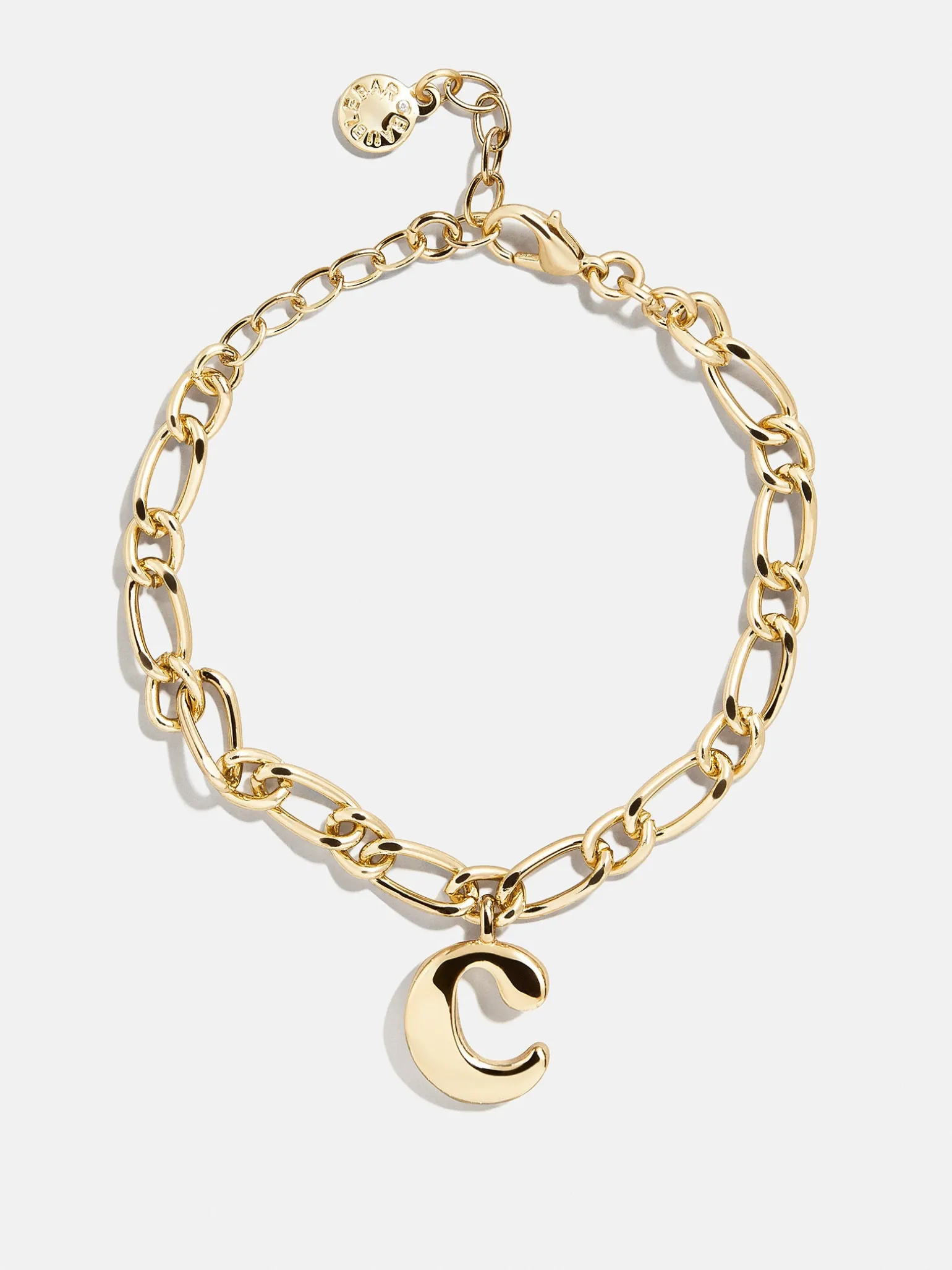 Chunky Charm Initial Bracelet - Gold