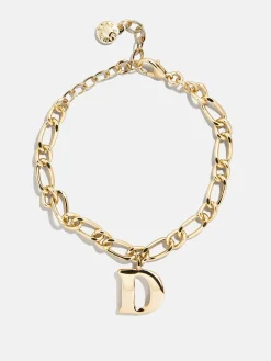 Chunky Charm Initial Bracelet - Gold
