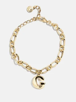 Chunky Charm Initial Bracelet - Gold