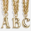 Chunky Charm Initial Necklace - Gold