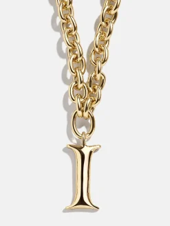 Chunky Charm Initial Necklace - Gold