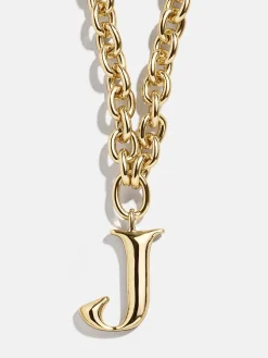 Chunky Charm Initial Necklace - Gold