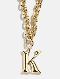 Chunky Charm Initial Necklace - Gold
