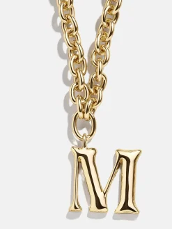 Chunky Charm Initial Necklace - Gold