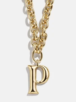 Chunky Charm Initial Necklace - Gold