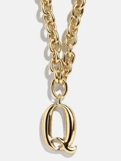 Chunky Charm Initial Necklace - Gold