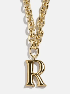 Chunky Charm Initial Necklace - Gold