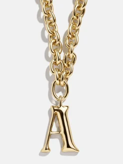 Chunky Charm Initial Necklace - Gold