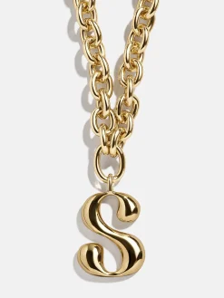 Chunky Charm Initial Necklace - Gold