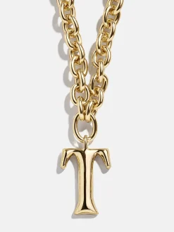 Chunky Charm Initial Necklace - Gold