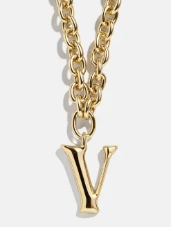 Chunky Charm Initial Necklace - Gold
