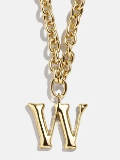 Chunky Charm Initial Necklace - Gold