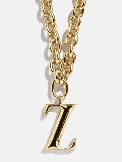 Chunky Charm Initial Necklace - Gold
