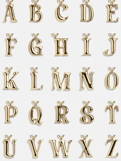 Chunky Charm Initial Necklace - Gold