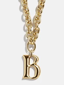 Chunky Charm Initial Necklace - Gold