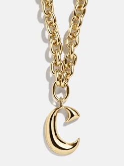 Chunky Charm Initial Necklace - Gold