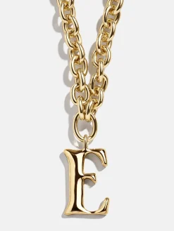 Chunky Charm Initial Necklace - Gold