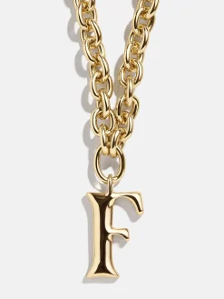 Chunky Charm Initial Necklace - Gold