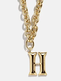 Chunky Charm Initial Necklace - Gold