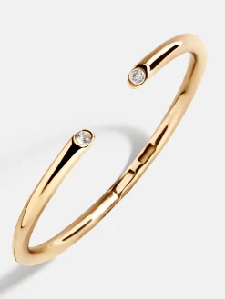 Clara Classic Bezel Cuff - Gold/Pavé