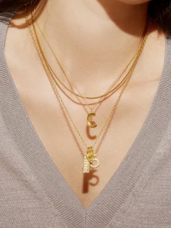 Classic 18K Gold Vermeil Initial Necklace - 18K Gold Vermeil