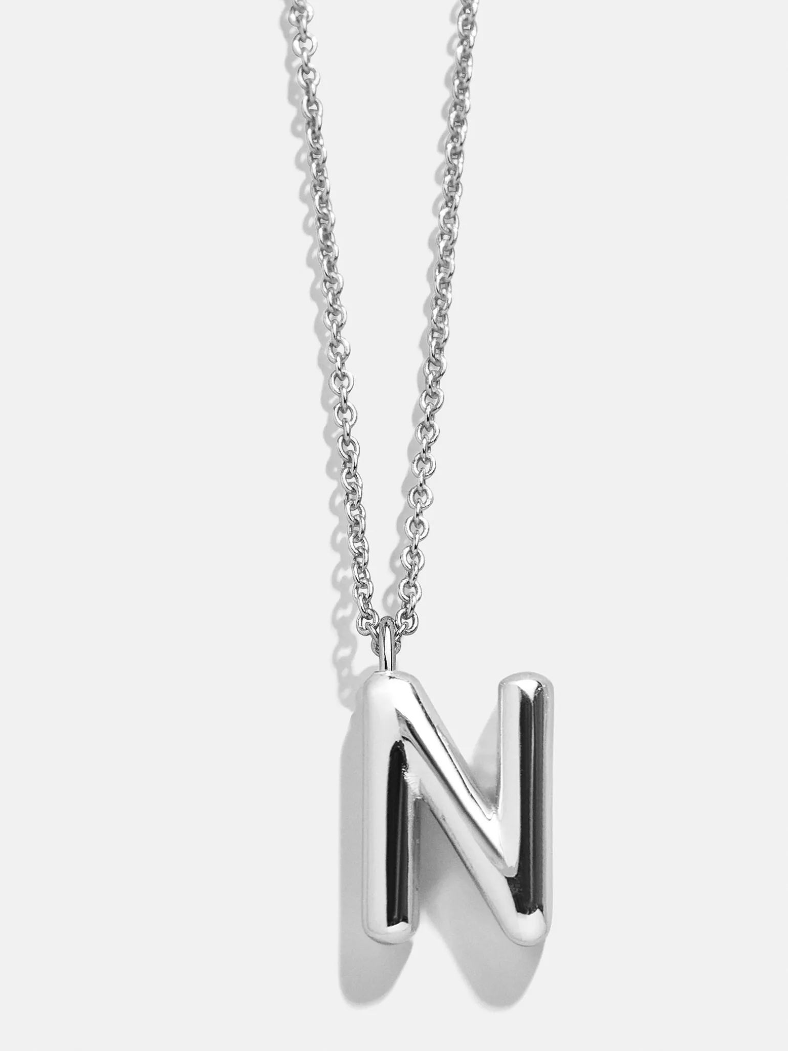 Classic Silver Initial Necklace - Silver