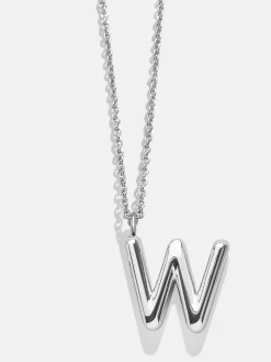Classic Silver Initial Necklace - Silver