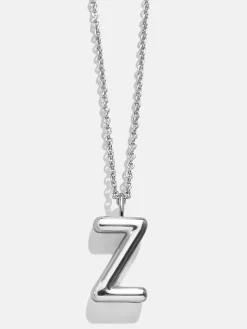Classic Silver Initial Necklace - Silver