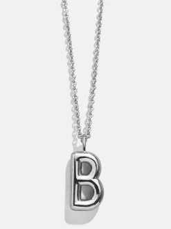 Classic Silver Initial Necklace - Silver