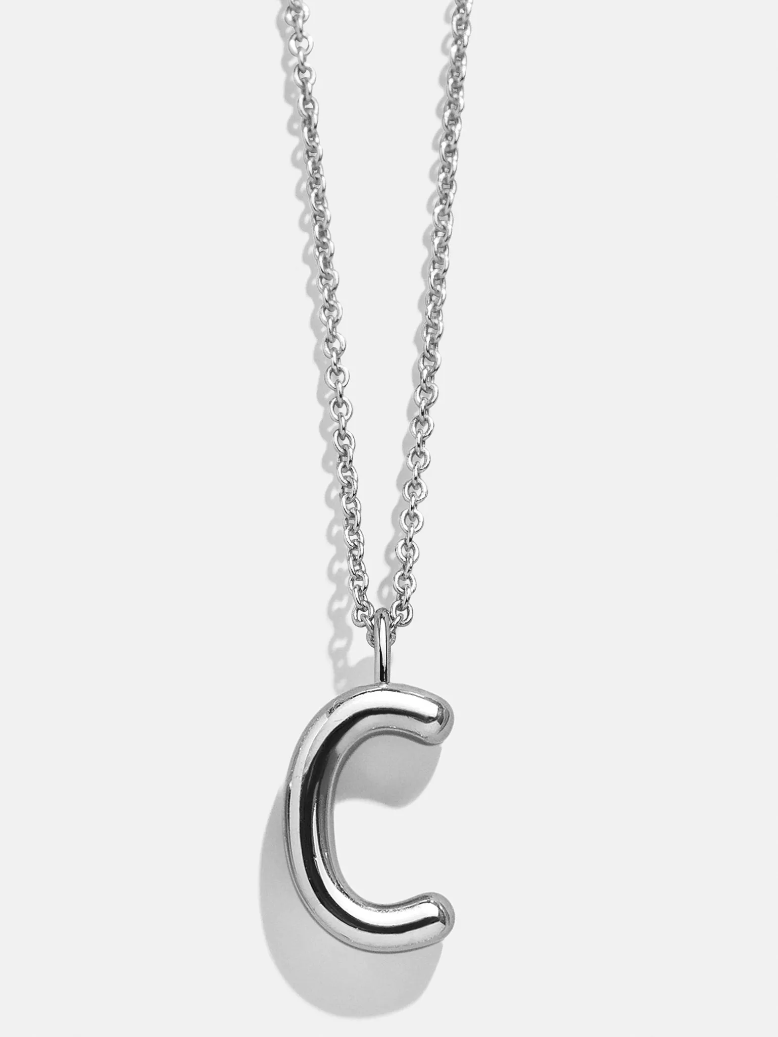 Classic Silver Initial Necklace - Silver