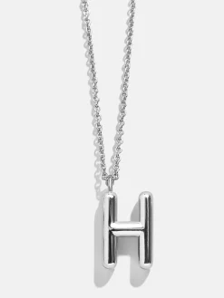 Classic Silver Initial Necklace - Silver