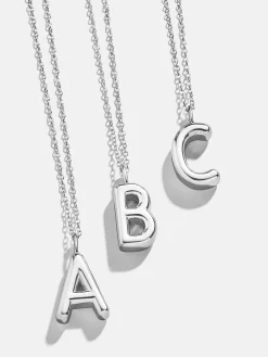 Classic Sterling Silver Initial Necklace  - Sterling Silver