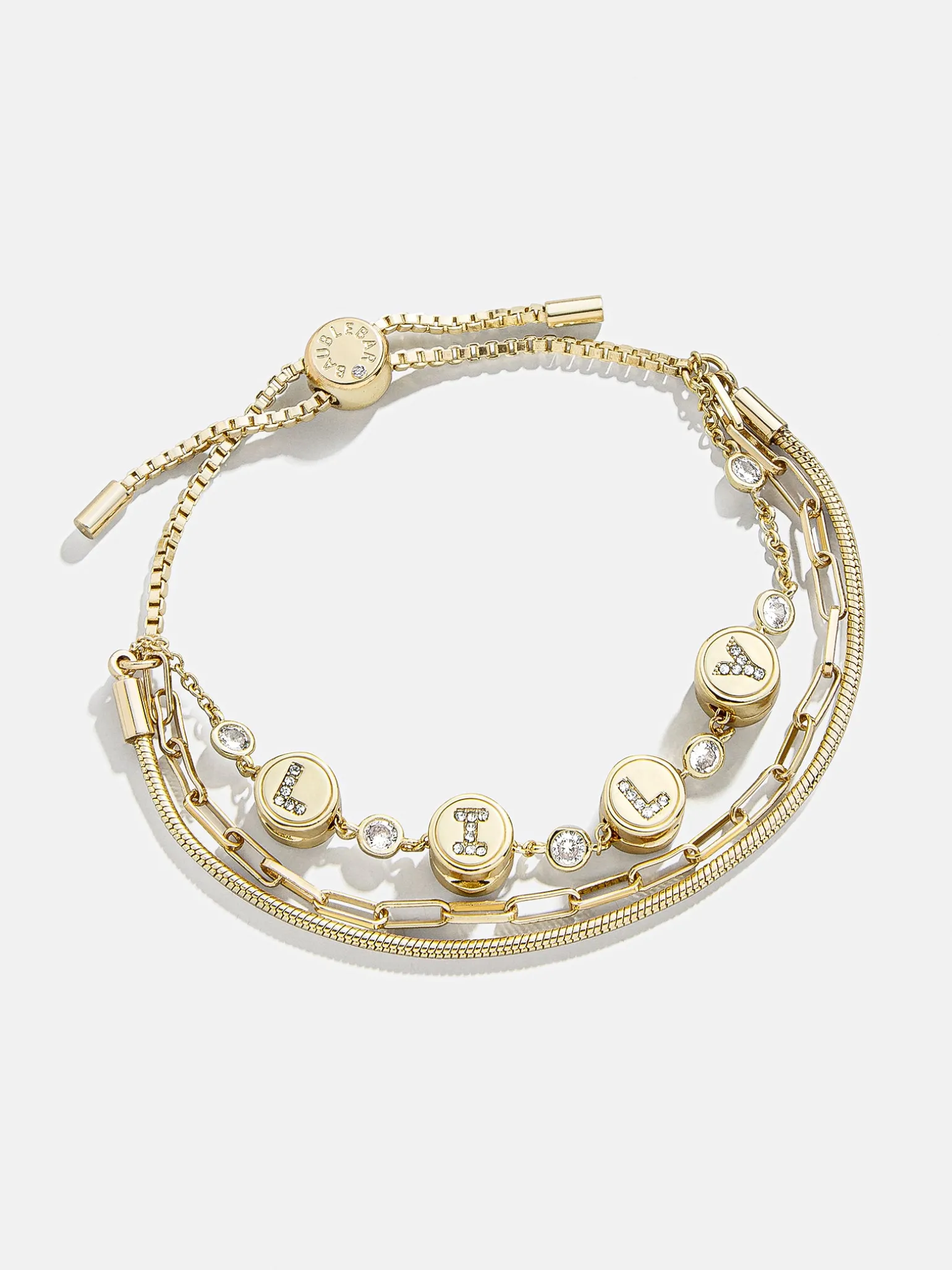 Click & Go Custom Bracelet - Gold/Pavé
