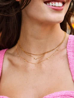 Clio 18K Gold Vermeil Necklace - Gold/Pavé
