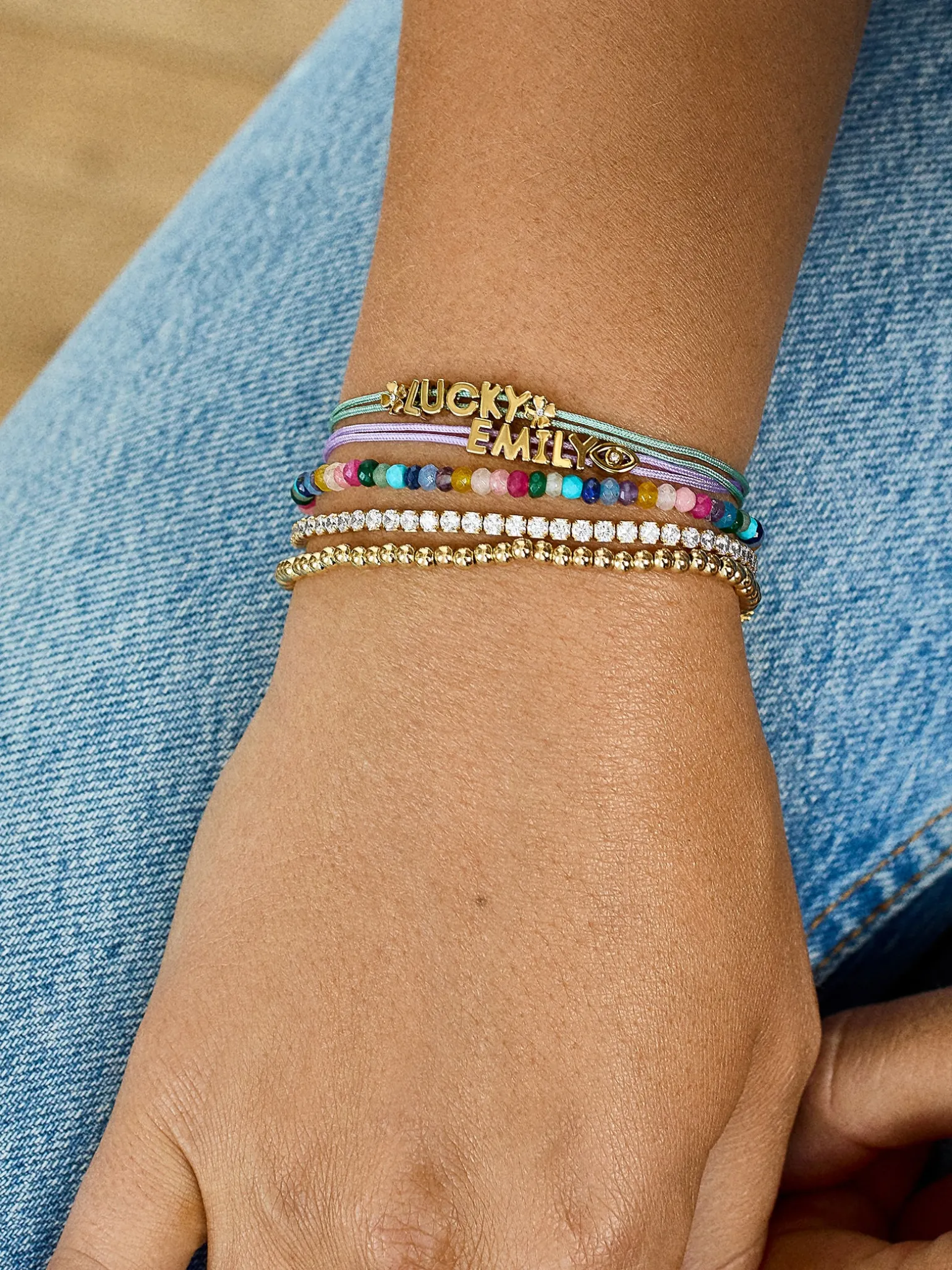Custom Cord Bracelet - Light Blue