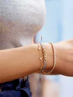 Custom Cord Bracelet - Light Blue