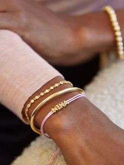 Custom Cord Bracelet - Metallic Pink
