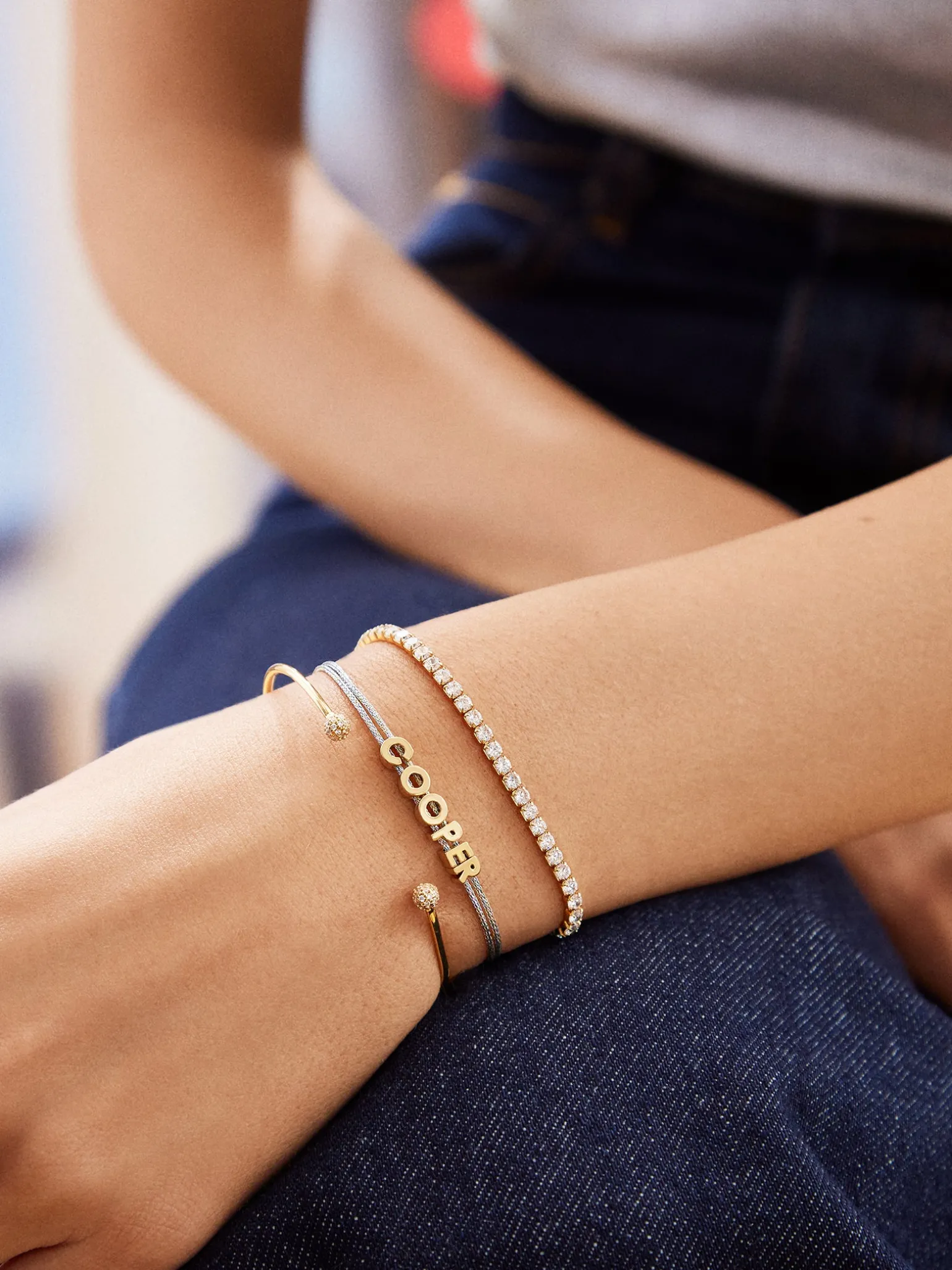 Custom Cord Bracelet - Silver