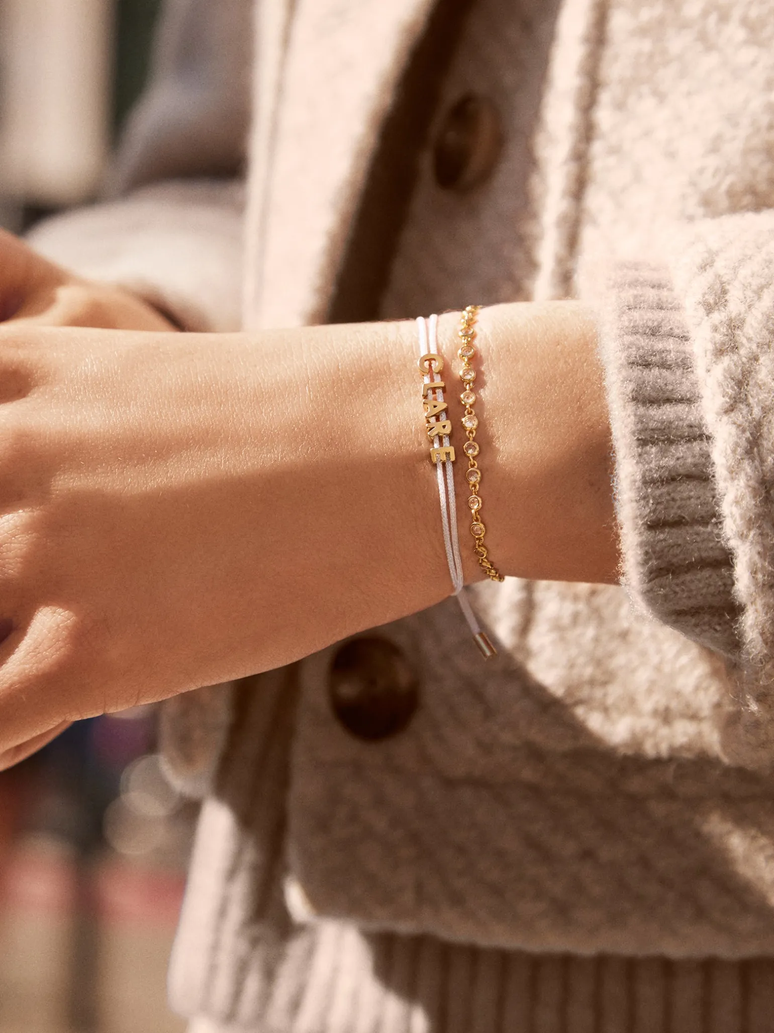 Custom Cord Bracelet - White