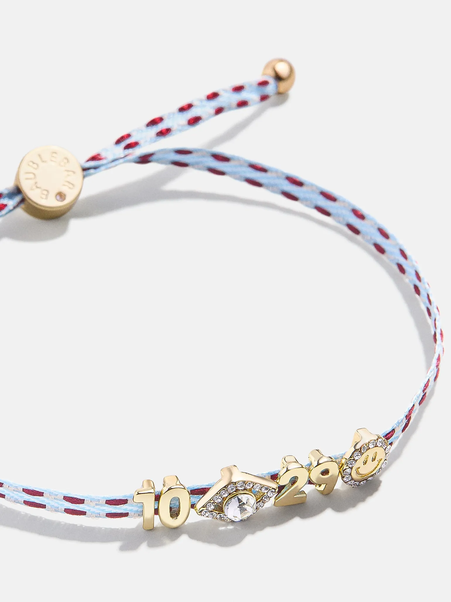 Custom Ribbon Bracelet - Blue/Red Ribbon