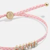Custom Ribbon Bracelet - Pink Checkerboard Ribbon