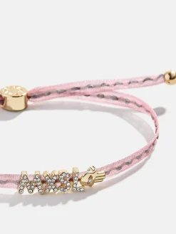 Custom Ribbon Bracelet - Pink & Grey Ribbon