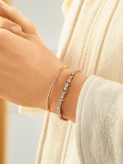 Custom Tennis Bracelet - Gold/Pavé