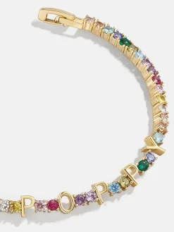Custom Tennis Bracelet - Gold/Multi