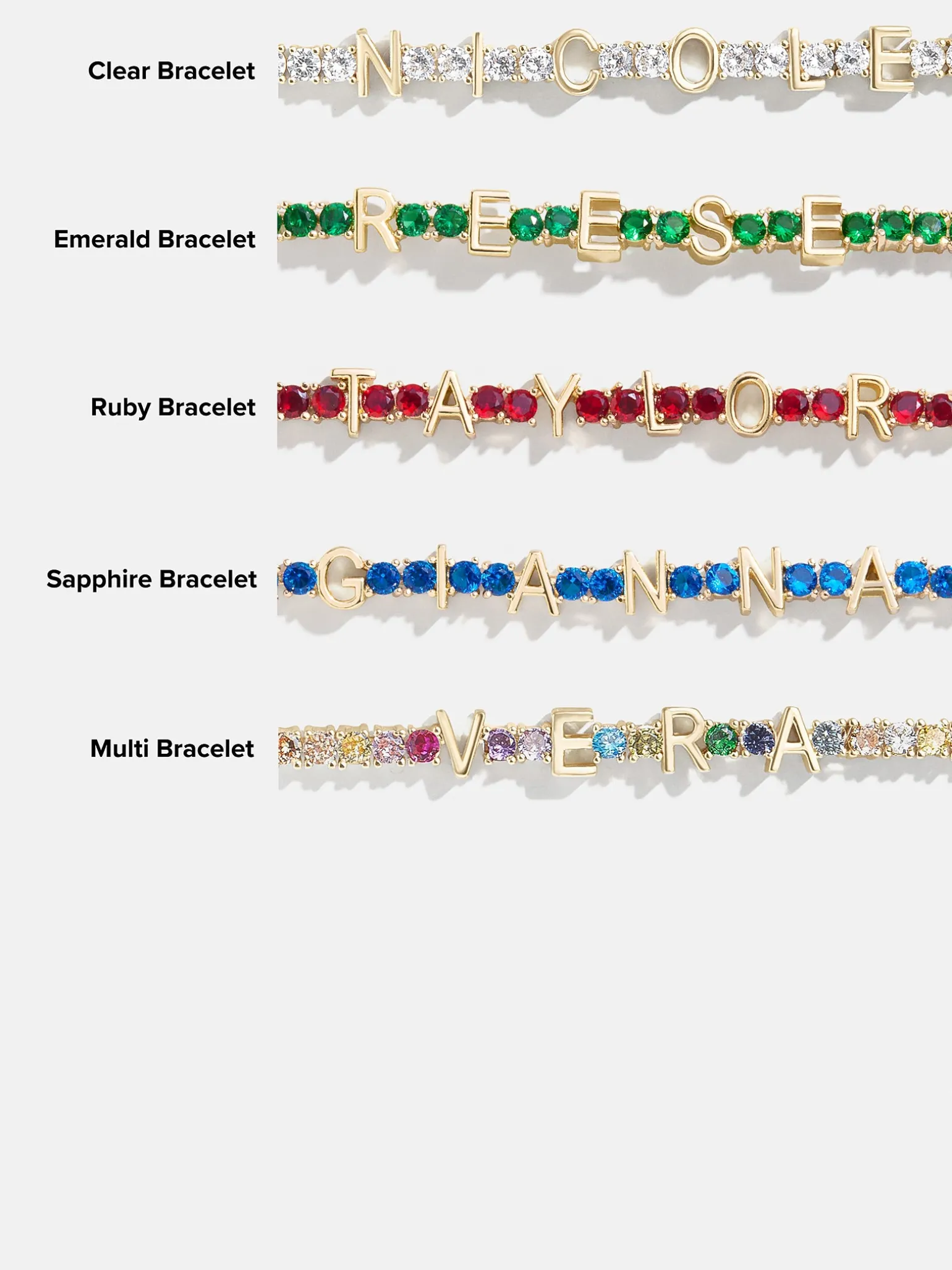 Custom Tennis Bracelet - Gold/Multi