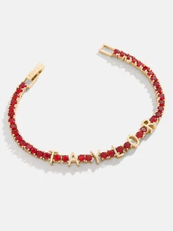 Custom Tennis Bracelet - Gold/Red