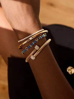 Custom Tennis Bracelet - Gold/Blue